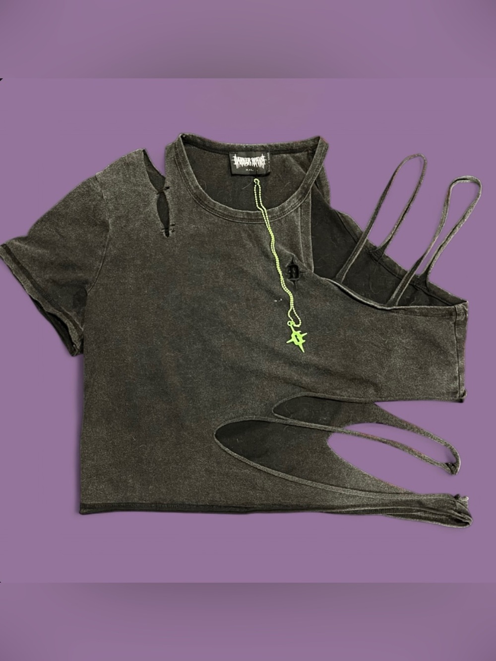 Darker Wavs x Dolls Kill - Crossfade Cut-Out Crop Tee